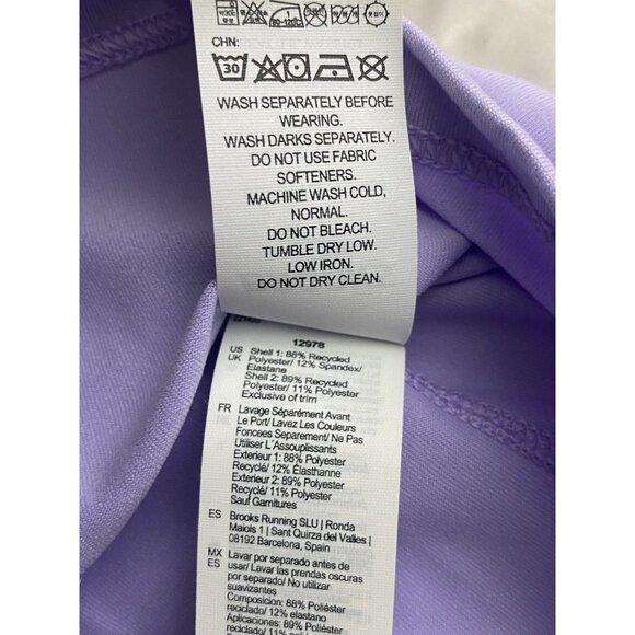 Brooks Womans Size Small Violet Dash 1/2 Zip Mock Neck Top Pocket Thumbholes - Picture 4 of 10